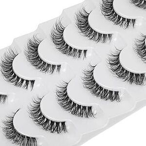 Demi-Wispies Faux Mink Eyelashes With Clear Band Russian Strip Lashes Fluffy